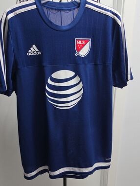 adidas Navy and White MLS Soccer Jersey